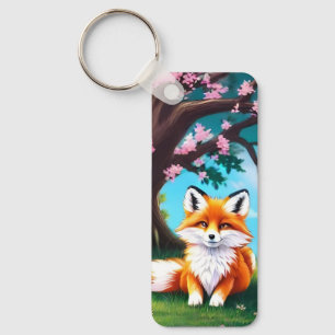 Adorable Fox Sitting Under Tree-68563 Key Ring