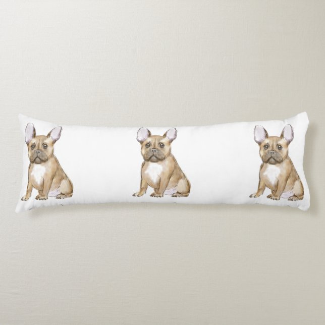 Adorable french bulkdog puppy body cushion (Front)