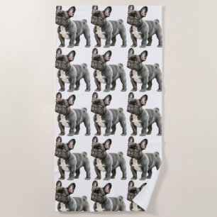 Adorable French Bulldog Puppy Beach Towel