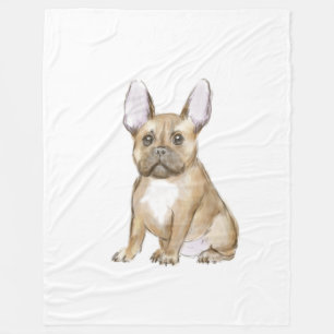 Adorable french bulldog puppy fleece blanket
