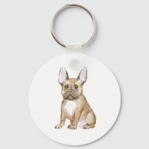 Adorable french bulldog puppy key ring