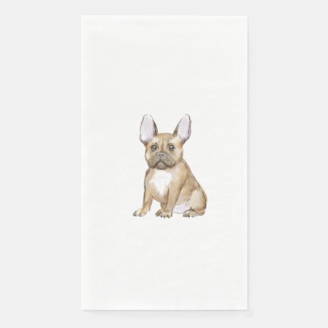 Adorable french bulldog puppy napkin (Front)