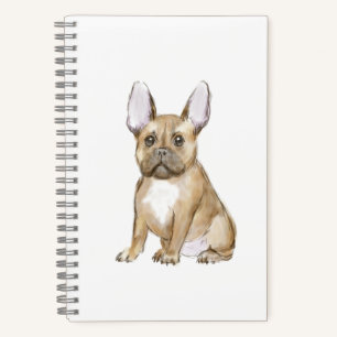 Adorable french bulldog puppy notebook