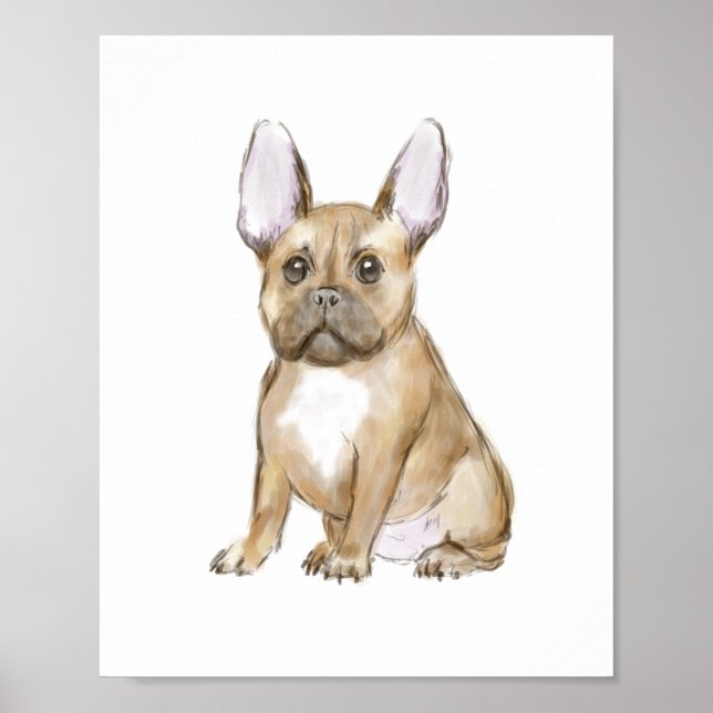 Adorable french bulldog puppy poster (Front)