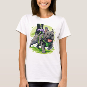Adorable French Bulldog Walking in Park T-Shirt