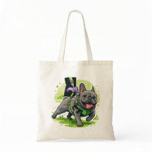 Adorable French Bulldog Walking in Park 