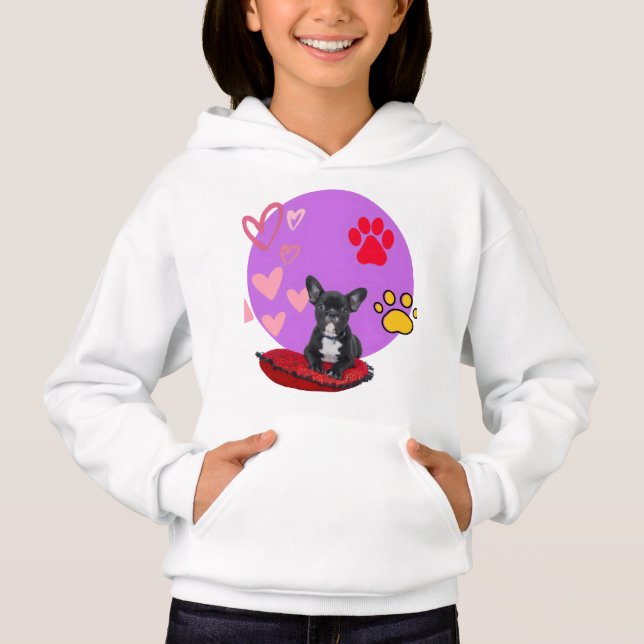 Adorable frienchie puppy with hearts  (Front)