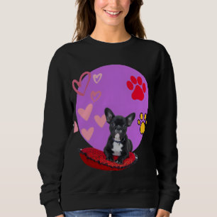 Adorable frienchie puppy with hearts  sweatshirt