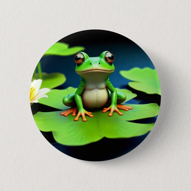Adorable Frog Birthday 6 Cm Round Badge (Front)