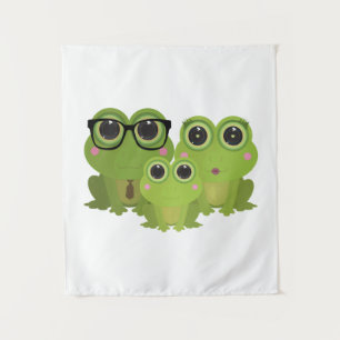 Adorable Frog Family Tapestry