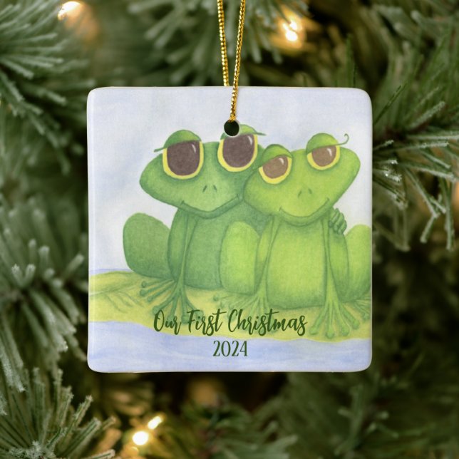 Adorable Frog Lovers Ceramic Ornament (Tree)