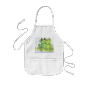 Adorable Frog Lovers Illustration Kids Apron