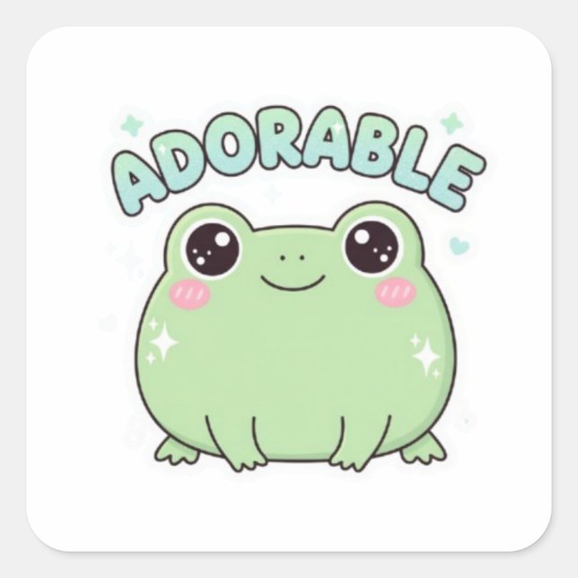 Adorable Frog Sticker Cute Sparkle Frog Kawaii Aes (Front)