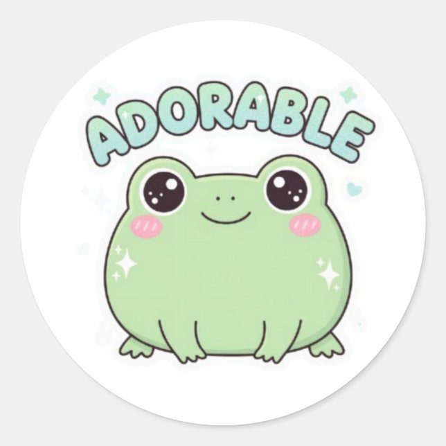 Adorable Frog Sticker Cute Sparkle Frog Kawaii Aes (Front)