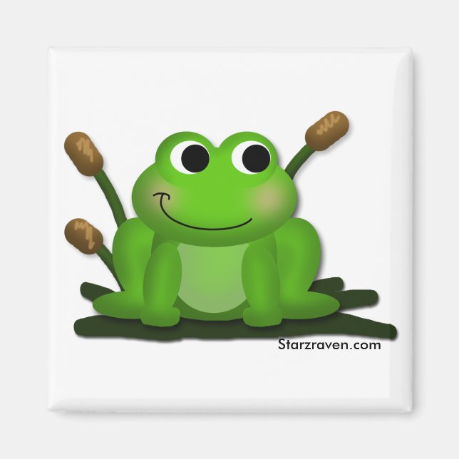 Adorable Froggy Square Magnet (Front)
