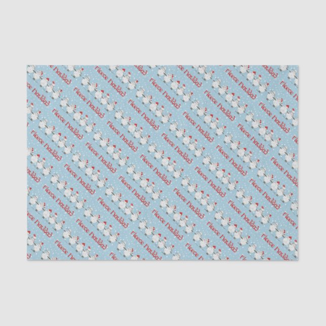 Adorable FUNNY Fleece Navidad Christmas Sheep Tissue Paper (Front)