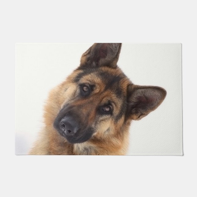 Adorable funny german shepherd portrait doormat (Front)