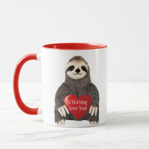 Adorable Funny Sloth Valentine's Day Heart Pun Mug