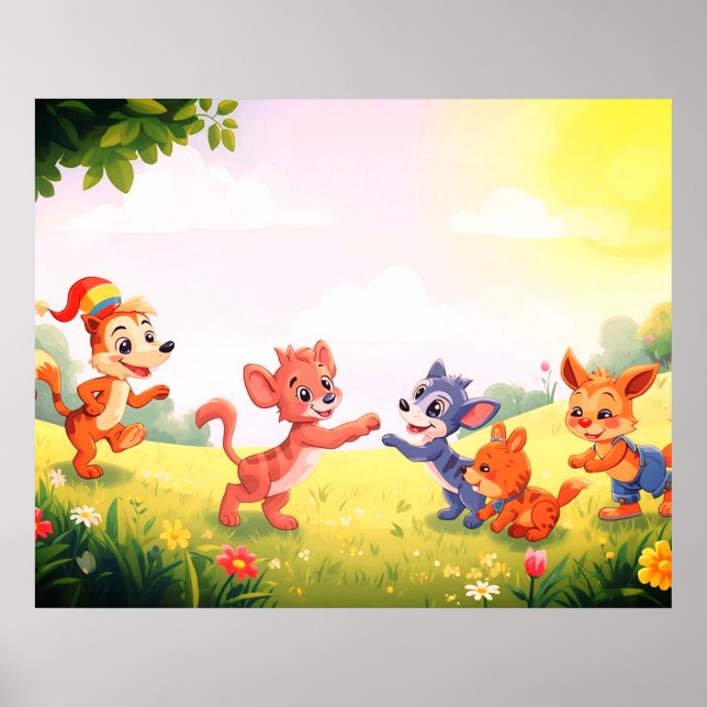 Adorable Furry Animals for Your Little Ones Wall  Poster (Front)