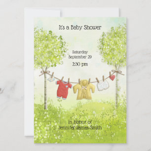 Adorable Gender Neutral Baby Clothes Shower Invitation