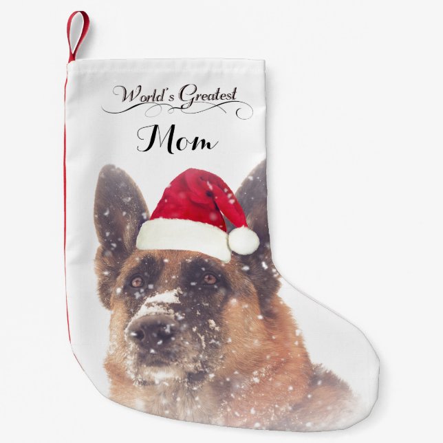 Adorable German Shepherd Christmas Stocking (Front)