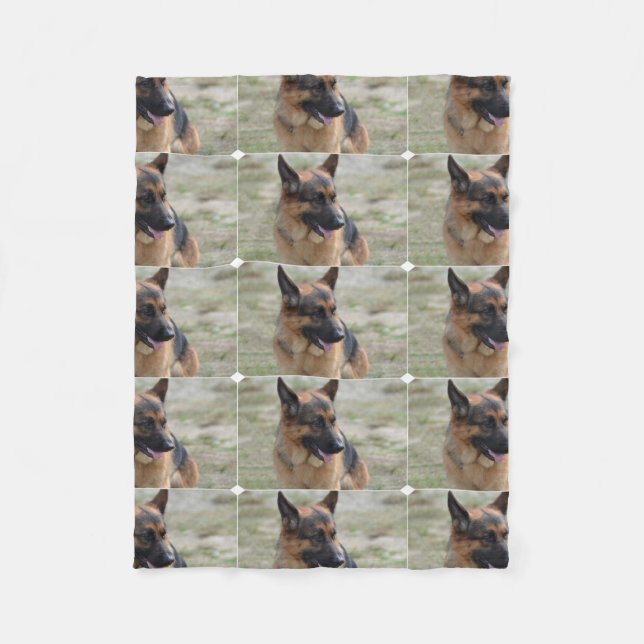 Adorable German Shepherd Fleece Blanket (Front)