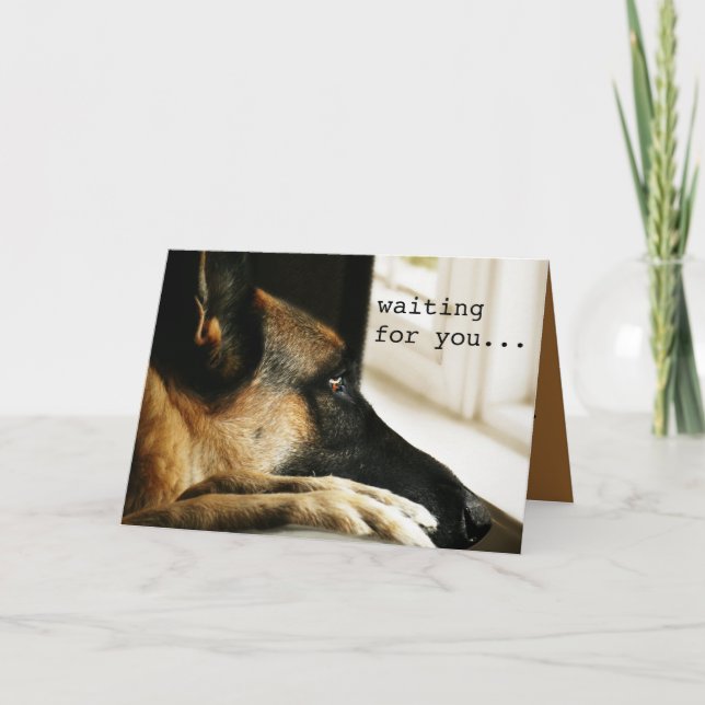 Adorable German Shepherd Valentine's Day Card (Front)