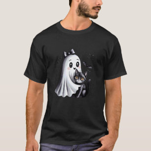 Adorable Ghost And Cat Halloween Fun T-Shirt