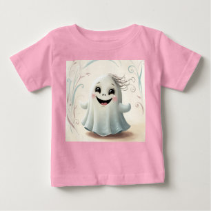 Adorable Ghostly Friend Halloween Design Baby T-Shirt