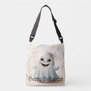 Adorable Ghostly Friend Halloween DesignTote Crossbody Bag