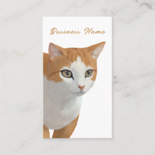 Adorable Ginger Cat Art Business Card
