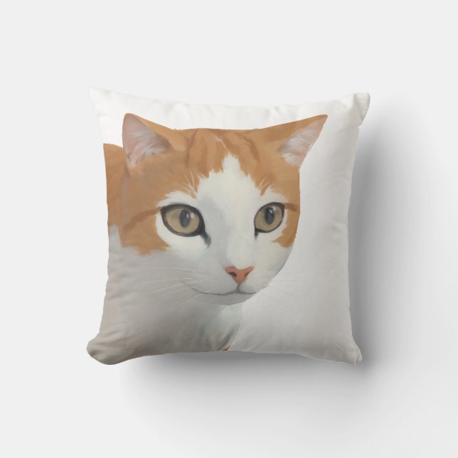 Adorable Ginger Cat Art Cushion (Front)