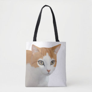 Adorable Ginger Cat Art Tote Bag