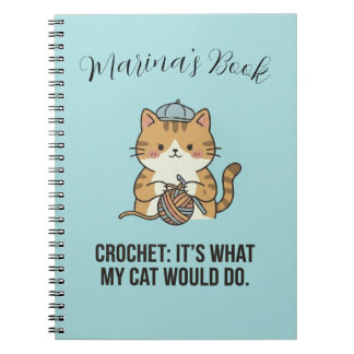 Adorable Ginger Cat Crochet Yarn Create Your Own Notebook
