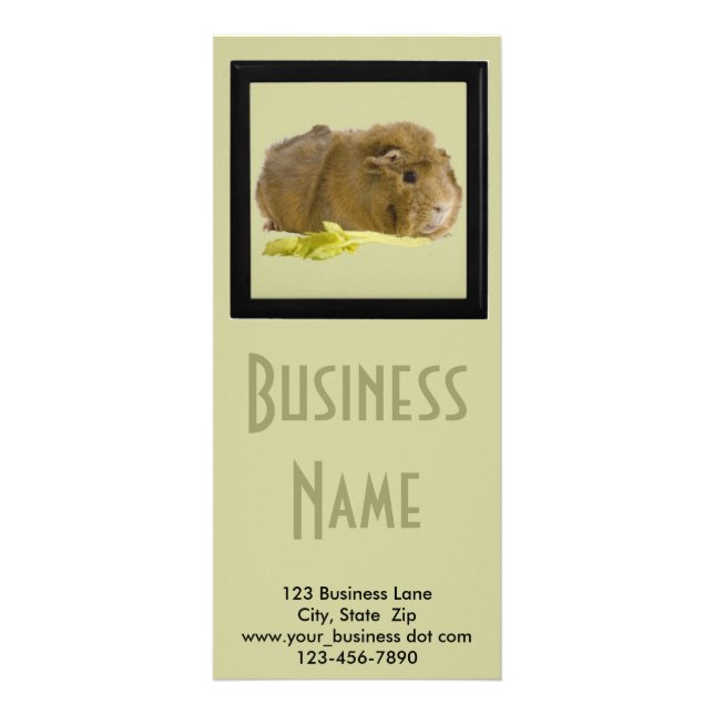 Adorable Ginger Guinea Pig Photo Pet Care Business Rack Card (Front)
