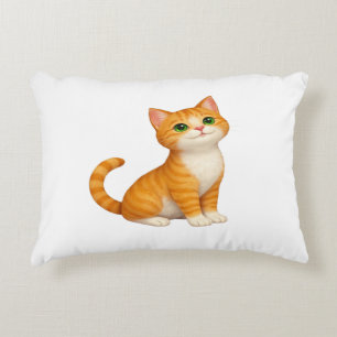 Adorable Ginger Kitten Throw Pillow