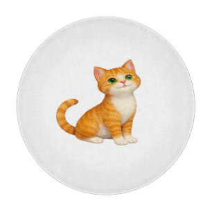Adorable Ginger Kitten Throw Pillow Cutting Board