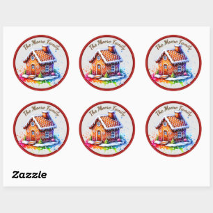 Adorable Gingerbread House Christmas Classic Round Sticker