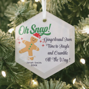 Adorable Gingerbread Man Ornament - Custom Holiday