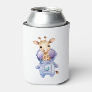 Adorable Giraffe Astronaut Illustration Classic T- Can Cooler
