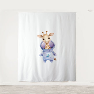 Adorable Giraffe Astronaut Illustration Classic T- Tapestry