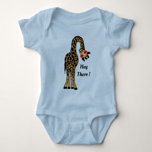 Adorable Giraffe Design for Hipster Babies Baby Bodysuit