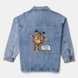 "Adorable Giraffe in Action!" Denim Jacket