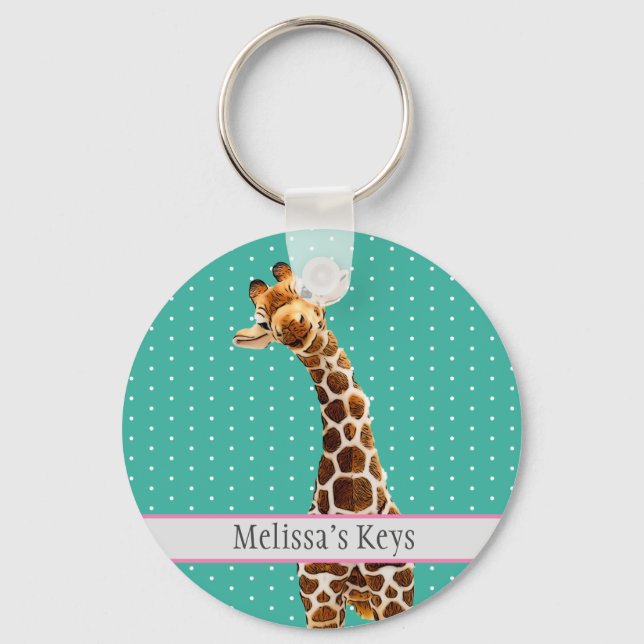 Adorable Giraffe Kid's Animal Cute Pretty Wild Key Ring (Front)