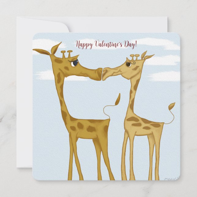 Adorable Giraffe Lovers Holiday Card (Front)