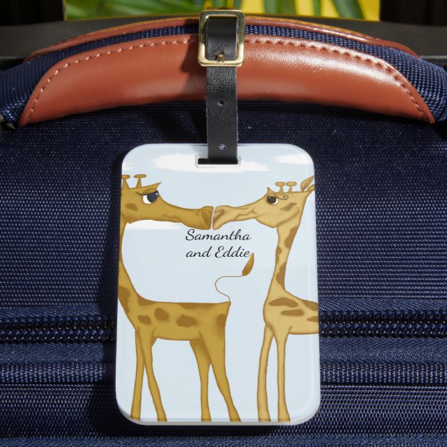 Adorable Giraffe Lovers Luggage Tag (Front Insitu 2)
