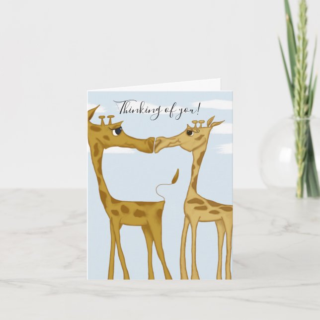 Adorable Giraffe Lovers Note Card (Front)