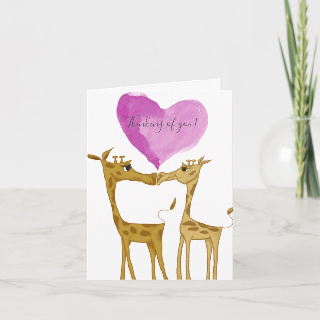Adorable Giraffe Lovers Note Card (Front)