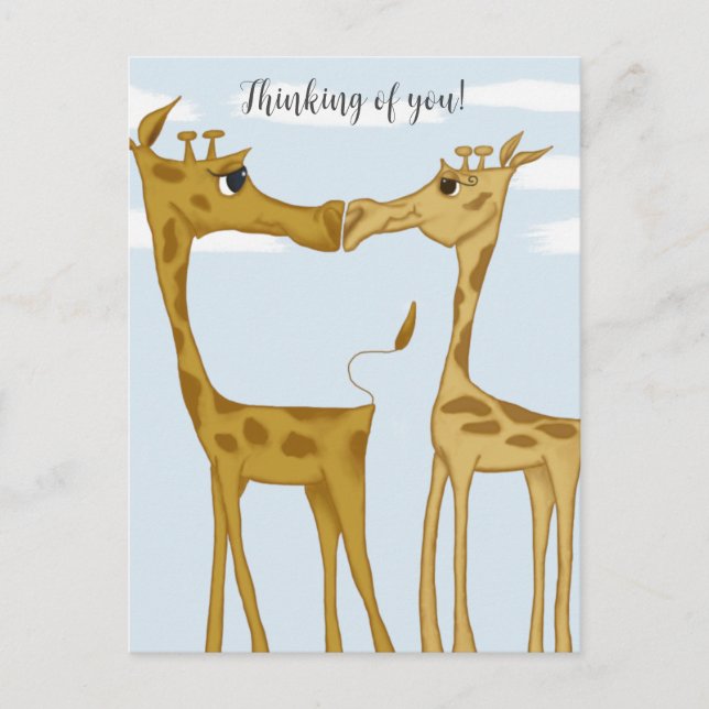 Adorable Giraffe Lovers Postcard (Front)