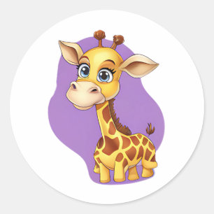Adorable Giraffe Sticker – Cute Cartoon Animal Des